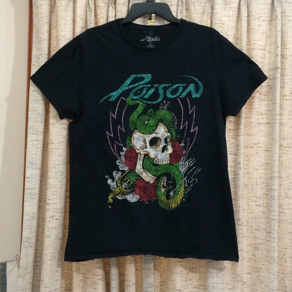 Poison 2018 Skull & Snake Black Graphic Tee
